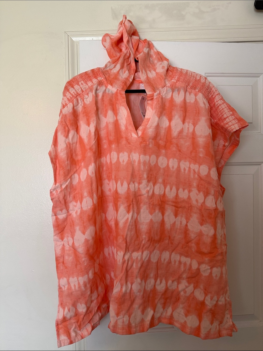 Livi Active Coral and White Tie-Dye Short Sleeve Tee